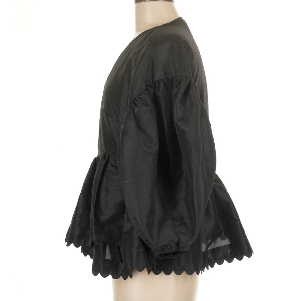 Kika Vargas for Target Scalloped Hem Puff Sleeve Wrap Top - Picture 7 of 16